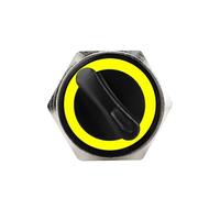 3MOG7Y1 19mm Black Self-return Momentary Self-locking Fixation Waterproof DPDT Illuminated Metal Selector Rotary Switch 2/3 Position LED