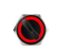 3MOG7Y1 19mm Black Self-return Momentary Self-locking Fixation Waterproof DPDT Illuminated Metal Selector Rotary Switch 2/3 Position LED