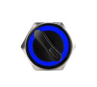 3MOG7Y1 19mm Black Self-return Momentary Self-locking Fixation Waterproof DPDT Illuminated Metal Selector Rotary Switch 2/3 Position LED