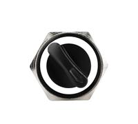 3MOG7Y1 19mm Black Self-return Momentary Self-locking Fixation Waterproof DPDT Illuminated Metal Selector Rotary Switch 2/3 Position LED