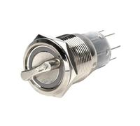 3MOG7Y1 19mm Self-return Momentary Self-locking Fixation Waterproof DPDT Illuminated Metal Selector Rotary Switch 2/3 Position with LED