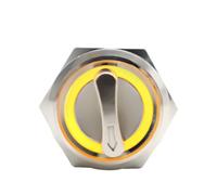 3MOG7Y1 22mm 2 3 Position Switch Push Button Switch DPDT Illuminated Metal Selector Rotary Switch with LED Waterproof 5V Red Green White
