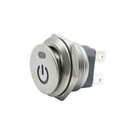 3MOG7Y1 22mm 2NO Metal Button Rocker Switch Stainless Steel 15A 12V Self-locking Two Positions Car Toggle Switches 250V 16A 4 Pins Red
