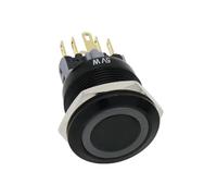 3MOG7Y1 22mm Waterproof Metal Push Button Switch LED Light Black Momentary Latching Car Engine PC Power Switch 3V 5V 12V 24V 110V 220V
