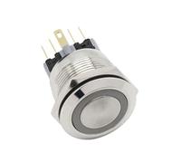 3MOG7Y1 22mm Waterproof Metal Push Button Switch LED Light Black Momentary Latching Car Engine PC Power Switch 3V 5V 12V 24V 110V 220V