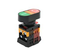3MOG7Y1 APBB 22mm 380V 220V AC ON/OFF START STOP 1NO 1NC 2 Buttons 22N Momentary Double Head Push Button Switch with LED Yellow Lamp 24V