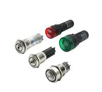 3MOG7Y1 Buzzer Speaker Warning Device Light with Flashing LED Waterproof 22mm 12V 24V Metal Buzzer 16mm19mm AD16-22SM Panel Diameter