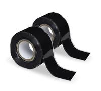 3mx 25mm Self Fusing Repair Tape, 2 Rolls Silicone Sealing Insulation Tape Waterproof Rubber Self Amalgamating for Emergency Pipe Plumbing Water Hose Electrical Cords Leakage Repairing Black