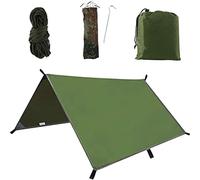 3mX3m Hammock Rain Fly Tent Tarp Waterproof Windproof Snowproof Camping Tarp Portable Anti-UV Sun Shelter Basha Sunshade Tarpaulin Mat for Snow Beach Camping Outdoor Travel