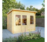 3mx3m Mercia Elite Pent Log Cabin - 28mm Logs