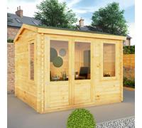 Mercia 3m x 3m Home Office Elite Log Cabin (28mm), Brown