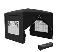 3mx3m Pop Up Gazebo Party Tent Canopy Marquee with Storage Bag Black