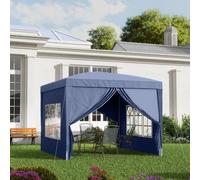 Outsunny 3mx3m Pop Up Gazebo Party Tent Canopy Marquee with Storage Bag Blue