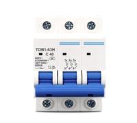 3P AC MCB TOB1-63 C Type 230/400V~ 50HZ/60HZ Mini Circuit Breaker 3A-63A 1Pcs(3P 20A)