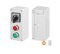 3P Box Cam Switch Push Button Emergency Stop OFF-ON Silver Start Stop Power Control Enclosure IDGTTLDF(102 Red Green)