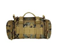 3P Military Duffel Waist Bag, Molle Bicycle Motorcycle Waterproof Fanny Packs Camera Bag Camo EDC Utility Pouch Crossbody with Shoulder Strap Hand Carry(Jungle Digital)