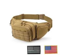 3P Tactical Waist Pack, Molle Camera Bag & Handbag, Water-Resistant Fanny Pack with Detachable Strap, Durable EDC Sling Bag for Hiking Cycling Motorcycle Travel, Black, Approx. (khaki)