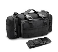 3P Tactical Waist Pack, Molle Camera Bag & Handbag, Water-Resistant Fanny Pack with Detachable Strap, Durable EDC Sling Bag for Hiking Cycling Motorcycle Travel, Black, Approx., Jet Black, Approx