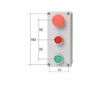 3P Three Position Push Button Control Box Momentary Reset With Protective Cover Start Stop Proof Enclosure EFDSVUHE(3P Emergency)