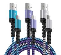 3Pack 10FT Samsung Fast Charging Cable USB Type C Long Phone Charger Cord for Samsung Galaxy A17 A16 5G S25 Ultra S24FE A56 A15 A35 A54 S23,Moto G Stylus 5G 2025 Edge/Razr+ 2025,iPhone 16 15,Pixel10 9