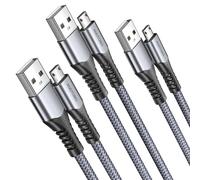 3Pack-1M Micro USB Cable, Micro USB Charging Cable, Micro USB Charger Cable-480 Mbit/s Nylon Braided, USB A-Micro Charging Cable for Android Phone, Samsung Galaxy, Oppo, Kindle, PS4, Fire Tablet, ect.