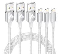 3Pack 2M MFi Certified Lightning iPhone Cable - Fast Charging Braided Lead USB for iPhone 14 13 12 11 Pro Max XS XR X 8 7 6 Plus 5 SE, iPad
