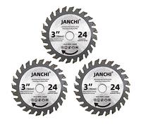 3Pack 3 Inch 24T Carbide Circular Saw Blade for Cuts Woods, Plastic, PCV, Acrylic, Aluminum, 7/16" Arbor Compatible with All Dremel Saw-MAX, Ultra-Saws, RotoZip Saws, Rigid 3" Multi-Material Saw