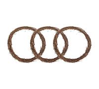 3Pack 30cm Natural Grapevine Wreaths, Round Rattan Wreath DIY Crafts Natural Grapevine Wreaths Wall Hanging Decoration for Halloween,Christmas Wedding Party Decors