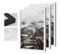 3pack 50x70cm Picture Frame, White Wooden Picture Frames, 20x28in Photo Frame with Perspex Glass, With Stand and Wall Mountable, Horizontal or Vertical Wall Mounting,Bedroom and Living Room Decoration