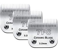 3Pack 7FC Blade Detachable Pet Dog Grooming Clipper Blades, Compatible with Andis Dog Clipper/Most Oster A11/Wahl KM Series Pet Clippers