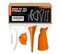 3pack 9" Crankcase Oil Fill Drip Free Oil Filter Primary Case Oil Fill Funnel Set Fit for Harley Touring Road King Street Glide Sporster Dyna (Orange)