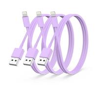 3Pack Apple MFi Certified iPhone Charger 2M,iPhone Lightning to USB A Cable 2 Meters,Fast Charging Cable Lead for iPhone 12 SE 2020 11 Xs Max XR X 8 Plus 7 Plus 6 Plus 5s SE iPad Pro，purple