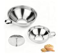 3pack Canning Funnels With Strainer, Suitable For Wide-Mouth And Standard Mason Jars - Kitchen Tool Set Stainless Steel