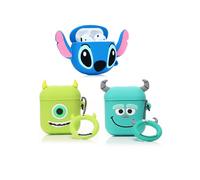 (3Pack) Case for AirPods 2nd/1st Generation(2019/2016) with Keychain, XMBYGY Silicone Case Protective Cover with Cute Funny Skin Design for AirPods 1 and for AirPods 2