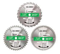 3Pack Combo 7-1/4 Inch Circular Saw Blades with 5/8" Arbor, TCT ATB 24T Farming, 40T Crosscutting, 60T Finish Saw Blade for Various Wood Cutting
