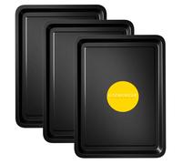 3Pack Essentials Baking Tray Set 32cm NonStick Tin MultiPack Set Oven Pan Dishwasher Safe and Easy Clean by KITCHENEUR - This product is desig