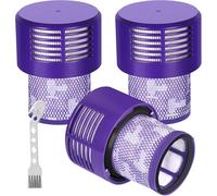 3Pack Filter Replacement for Dyson V10 Cyclone V10 Absolute V10 Animal V10 Total Clean V10 Motorhead, Replace Part No. 969082-01, 1 Clean Brush
