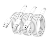 3Pack for iPhone Charger Cable 2M, USB A to Cable Lead 2 Meters MFi Certified, Fast Charging Phone Cables for Apple iPhone 14 13 12 11 Pro Max XR XS X 8 7 6s Plus 5s (white)