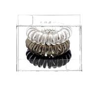 3Pack Gradient Colored Elastic Headband for Women Minimalist Black Leather Band Box Candy Colored Transparent Telephone Cable Hair Loop