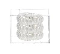 3Pack Gradient Colored Elastic Headband for Women Minimalist Black Leather Band Box Candy Colored Transparent Telephone Cable Hair Loop