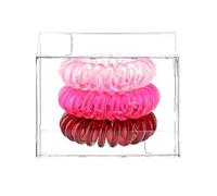 3Pack Gradient Colored Elastic Headband for Women Minimalist Black Leather Band Box Candy Colored Transparent Telephone Cable Hair Loop