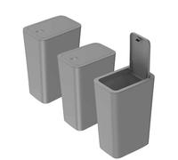 3Pack Grey Plastic Bin with Lid - 9L, Push Button, Dog Proof, Multi-Room Bin (Kitchen, Bathroom, Bedroom, Office, Living Room)