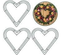 3Pack Heart Shaped Wire Wreath Rings 12 inch Metal Wreath Frame,Heart Wire Wreath Frame for Valentine's Day Wreath Making Rings Base,Garden,Home Deco Supplies DIY Crafts Wedding Garland Ring