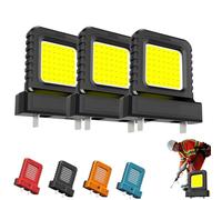 3pack High Brightness Floodlight,20v/21v Portable Flood Light,Cordless LED Work Light,with Adjustable Socket Spacing,for All Power Tool Batteries,Job Site Work Lights Outdoor (Black)