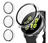 [3Pack] Kamita Screen Protector Case Compatible with Garmin Vivoactive 5, Full Coverage Hard PC Bumper Cases with Tempered Glass Film, Shockproof Protective Cover for Garmin Vivo Active 5 (Clear*3)