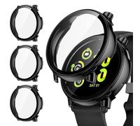 [3Pack] Kamita Screen Protector Case Compatible with Garmin Vivoactive 5, Full Coverage Hard PC Bumper Cases with Tempered Glass Film, Shockproof Protective Cover for Garmin Vivo Active 5 (Black*3)