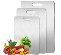 3Pack Katuchef Titanium Cutting Board,GetKatuchef 100% Pure Titanium Cutting Board for Kitchen,Knife-Friendly,Easy to Clean,Double-Sided (3Pack)