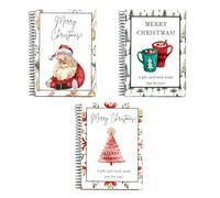 3pack Merry Christmas Giftcard Booklet,Pack of 36 Christmas Card Book,6.8x5 Inches Greeting Card Organizer Birthday for Teens Family Friends,Keepsake Function,17.5x13cm
