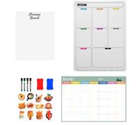 3Pack Monthly Planner Whiteboard, Reusable A3 Fridge Magnetic Calendar and Weekly Planner with 4 Marker Pens & 2 Erasers & 12 Fridge Magnets for Meal Planning Memo Event Reminder