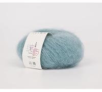 3Pack of 0.17oz/71yd Kid Mohair Lace Weight Yarn, Rosymormor Mini Skein Fluffy Thin Mohair Yarn for Knitting Crochet DIY Shawl Cardigan Dolls Color Matching, 100 Colors Available (Lake Green)